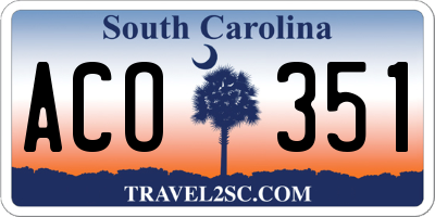 SC license plate ACO351