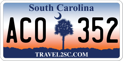 SC license plate ACO352