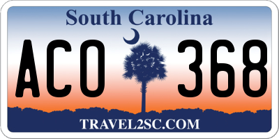 SC license plate ACO368