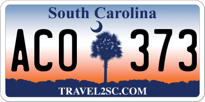 SC license plate ACO373