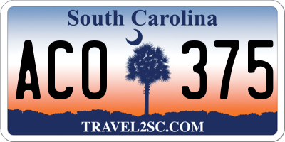 SC license plate ACO375
