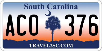 SC license plate ACO376