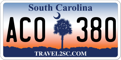 SC license plate ACO380