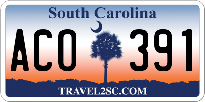 SC license plate ACO391