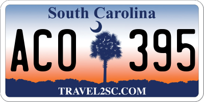 SC license plate ACO395