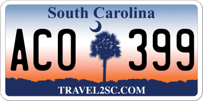 SC license plate ACO399