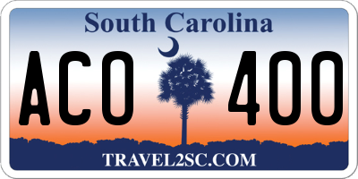 SC license plate ACO400