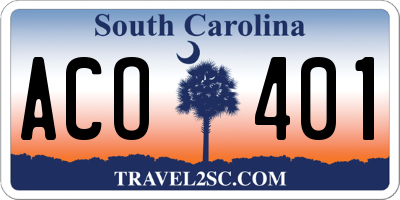 SC license plate ACO401