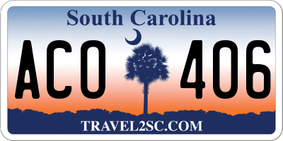SC license plate ACO406