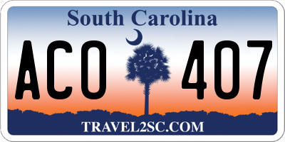 SC license plate ACO407