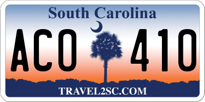 SC license plate ACO410