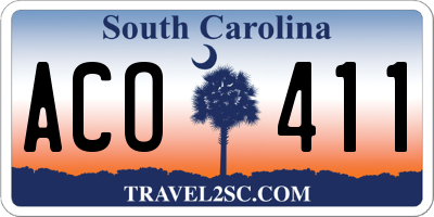 SC license plate ACO411