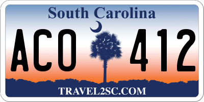 SC license plate ACO412
