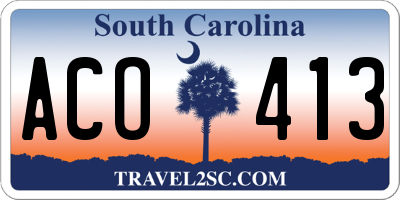SC license plate ACO413
