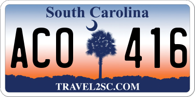SC license plate ACO416