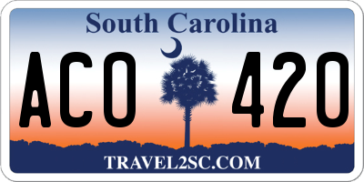 SC license plate ACO420
