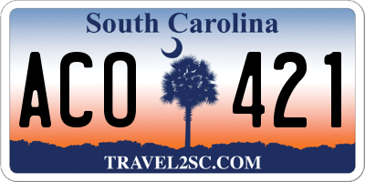 SC license plate ACO421
