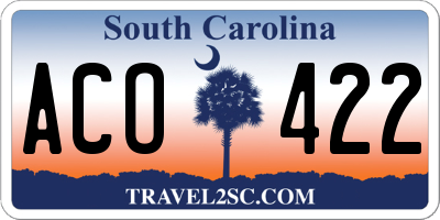 SC license plate ACO422