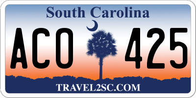 SC license plate ACO425