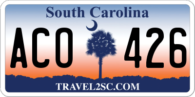 SC license plate ACO426