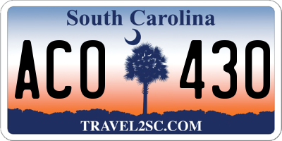 SC license plate ACO430