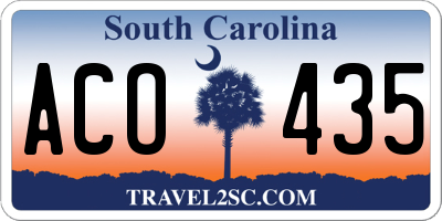 SC license plate ACO435