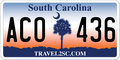 SC license plate ACO436