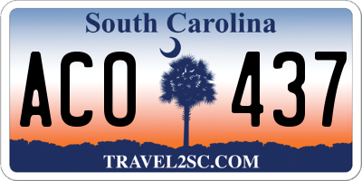 SC license plate ACO437