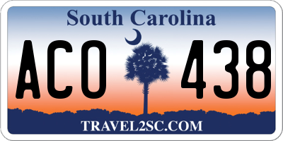 SC license plate ACO438