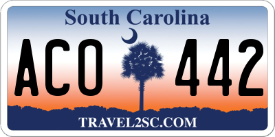 SC license plate ACO442