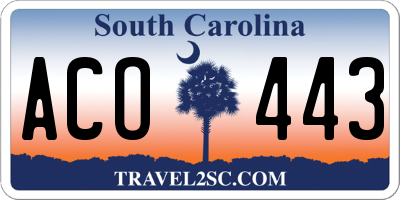 SC license plate ACO443