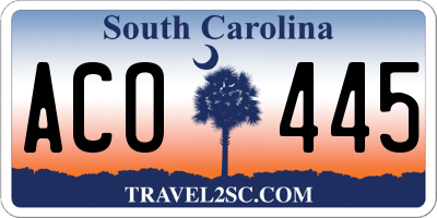 SC license plate ACO445