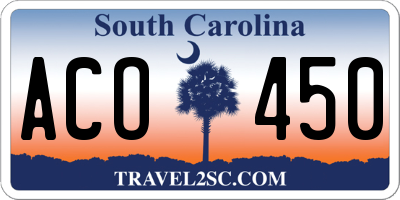 SC license plate ACO450