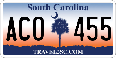 SC license plate ACO455