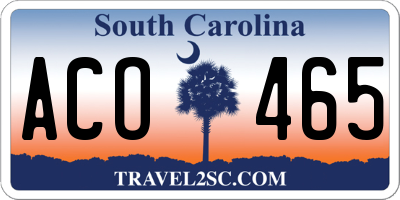 SC license plate ACO465