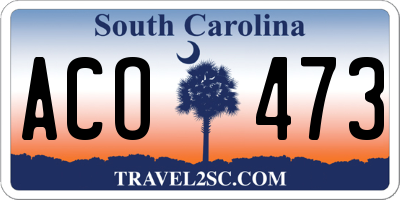 SC license plate ACO473