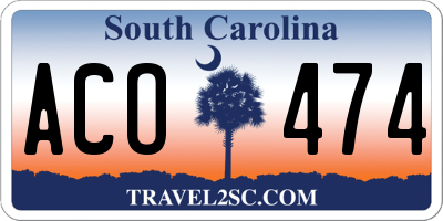 SC license plate ACO474