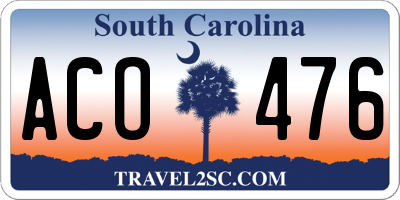 SC license plate ACO476
