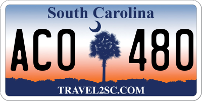 SC license plate ACO480