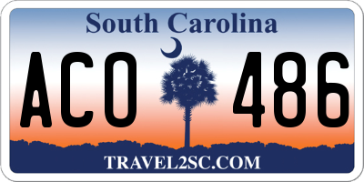SC license plate ACO486
