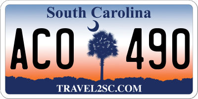 SC license plate ACO490