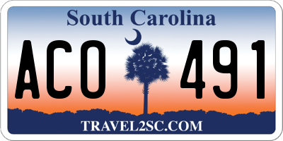 SC license plate ACO491