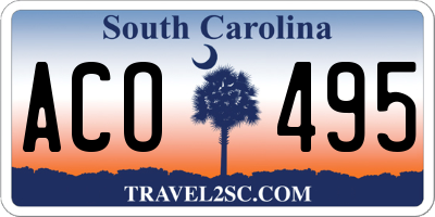 SC license plate ACO495
