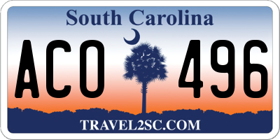 SC license plate ACO496