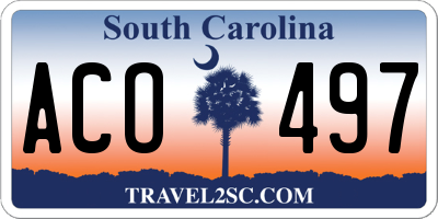 SC license plate ACO497