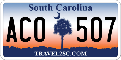 SC license plate ACO507