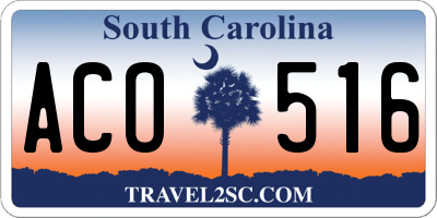 SC license plate ACO516