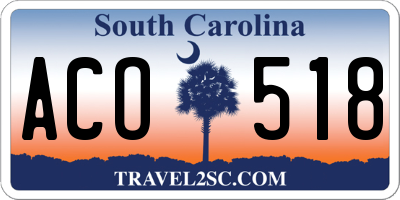 SC license plate ACO518