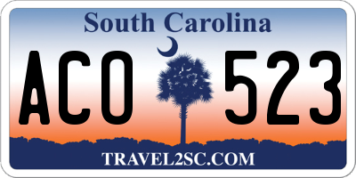 SC license plate ACO523