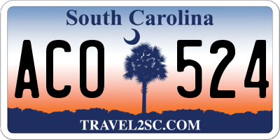 SC license plate ACO524
